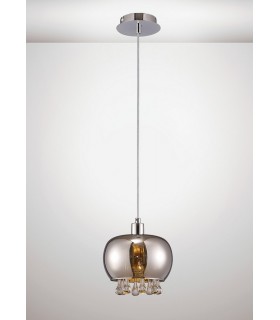Dome Ceiling Pendant E14 Mirrored Glass, Polished Chrome, Clear Glass - 2
