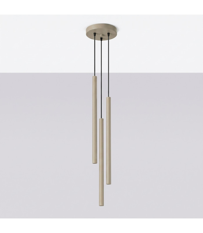 Pastelo Cluster Pendant Ceiling Light Taupe 3x G9-2