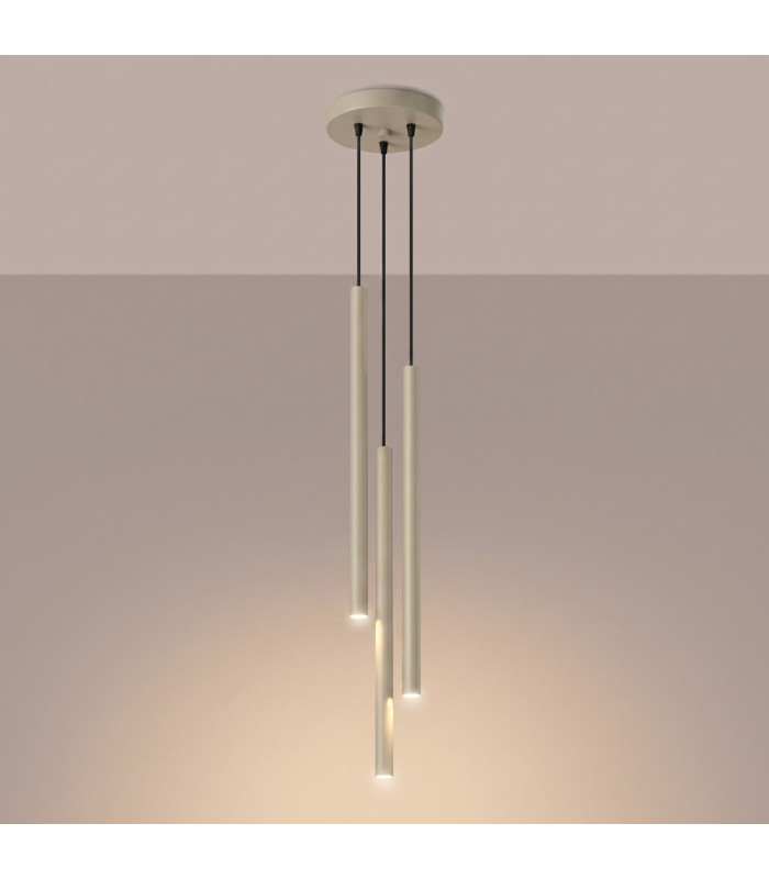 Pastelo Cluster Pendant Ceiling Light Taupe 3x G9-3