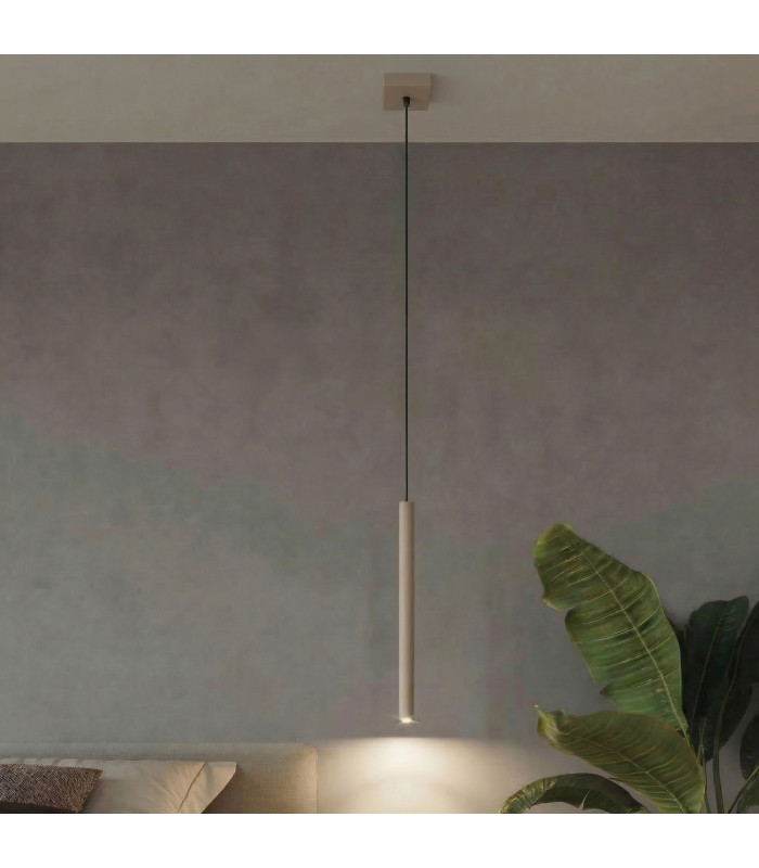 Pastelo Slim Pendant Ceiling Light Taupe 1x G9-6