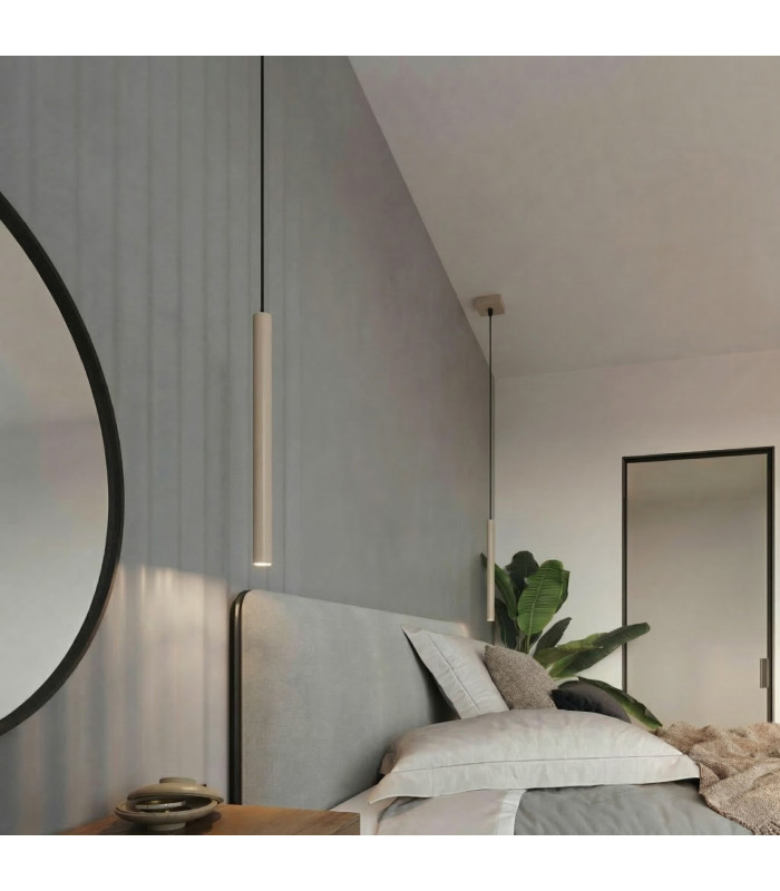 Pastelo Slim Pendant Ceiling Light Taupe 1x G9-8