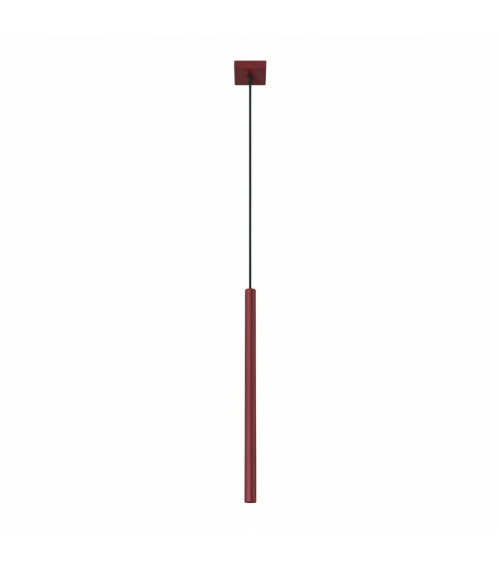 Pastelo Slim Pendant Ceiling Light Burgundy 1x G9-1