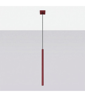 Pastelo Slim Pendant Ceiling Light Burgundy 1x G9-2