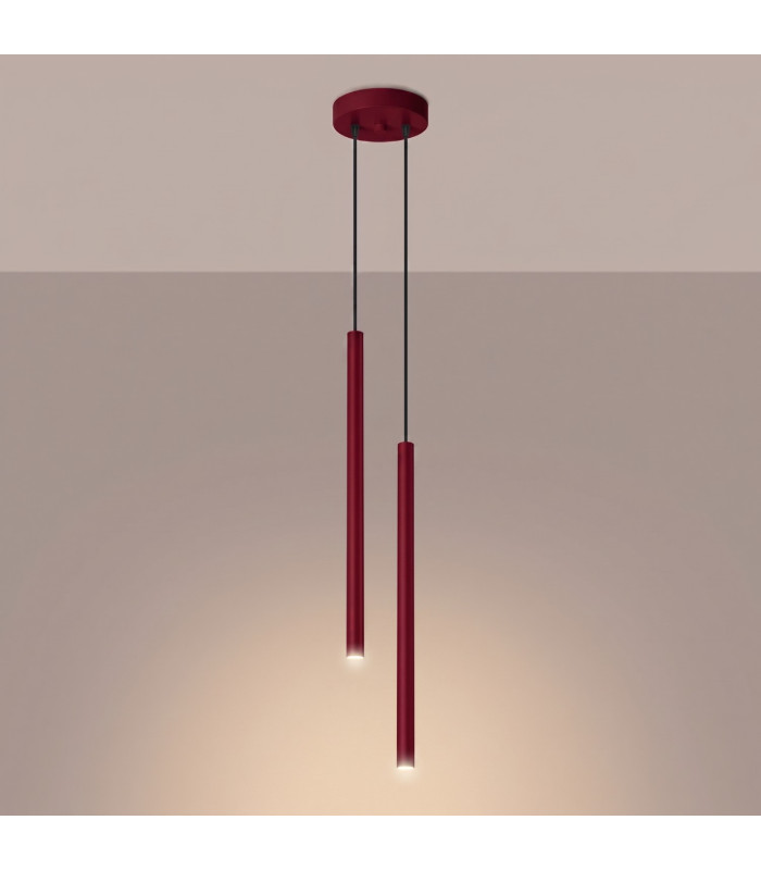 Pastelo Cluster Pendant Ceiling Light Burgundy 2x G9-3