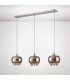 Ceiling Pendant 3 Light E14 Linear Mirrored Glass, Polished Chrome, Clear Glass - 2