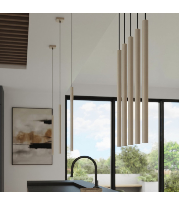 Pastelo Cluster Pendant Ceiling Light Taupe 3x G9-9