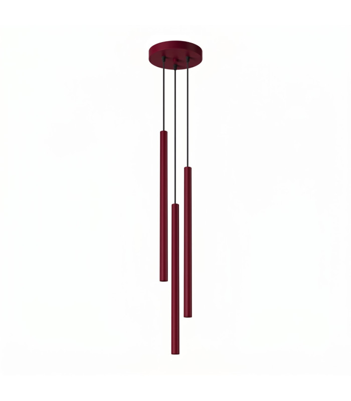 Pastelo Cluster Pendant Ceiling Light Burgundy 3x G9-1