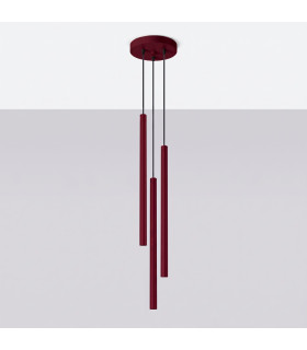 Pastelo Cluster Pendant Ceiling Light Burgundy 3x G9-2