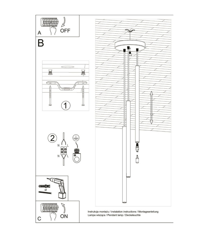 Pastelo Cluster Pendant Ceiling Light Burgundy 3x G9-6