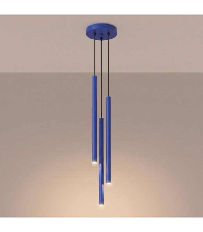 Pastelo Cluster Pendant Ceiling Light Ultramarine 3x G9-3