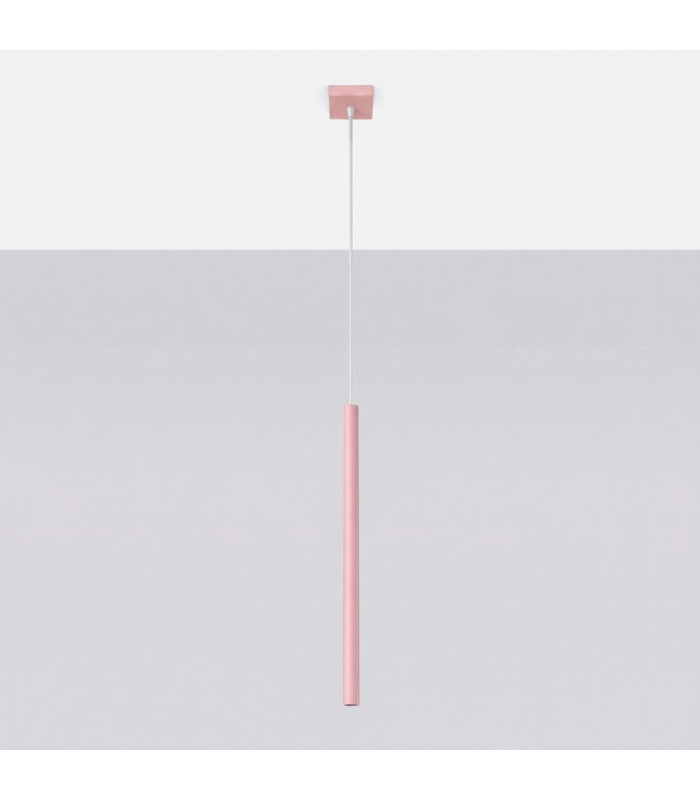 Pastelo Slim Pendant Ceiling Light Pink 1x G9-2