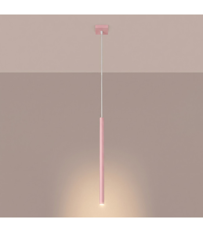 Pastelo Slim Pendant Ceiling Light Pink 1x G9-3
