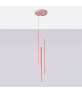 Pastelo Cluster Pendant Ceiling Light Pink 3x G9-2