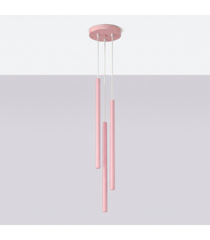 Pastelo Cluster Pendant Ceiling Light Pink 3x G9-2
