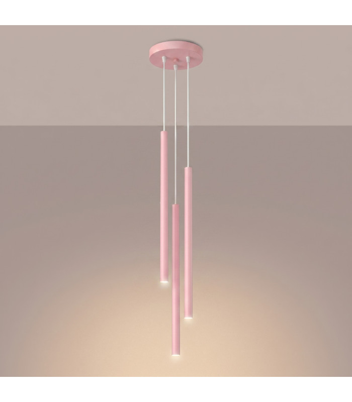 Pastelo Cluster Pendant Ceiling Light Pink 3x G9-3