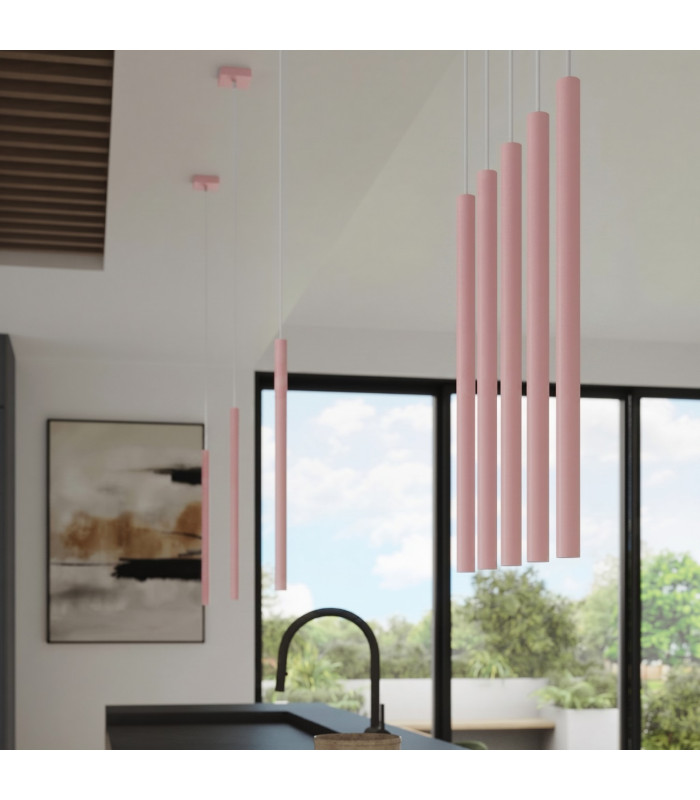 Pastelo Cluster Pendant Ceiling Light Pink 2x G9-9