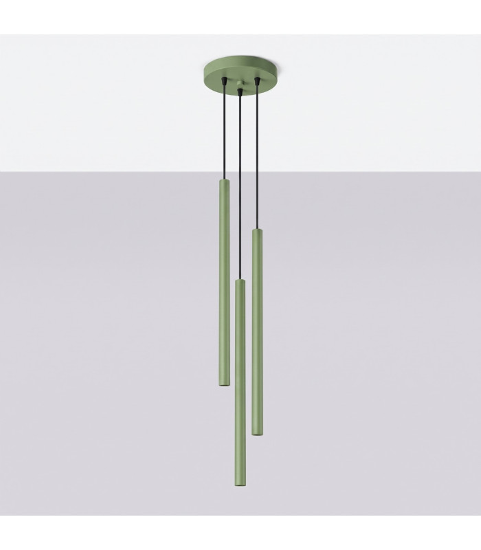 Pastelo Cluster Pendant Ceiling Light Sage 3x G9-2