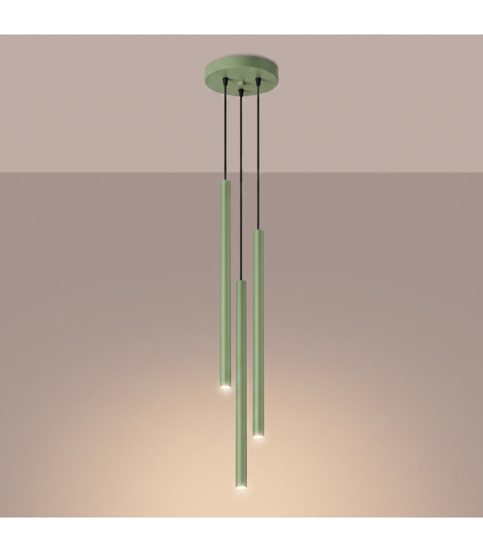 Pastelo Cluster Pendant Ceiling Light Sage 3x G9-3