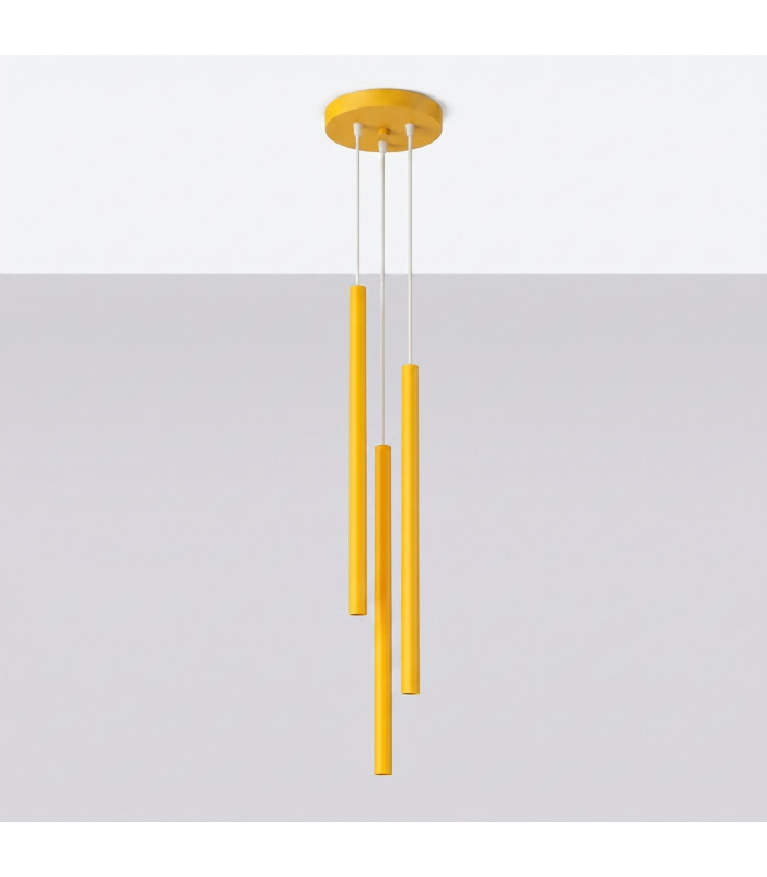 Pastelo Cluster Pendant Ceiling Light Yellow 3x G9-2