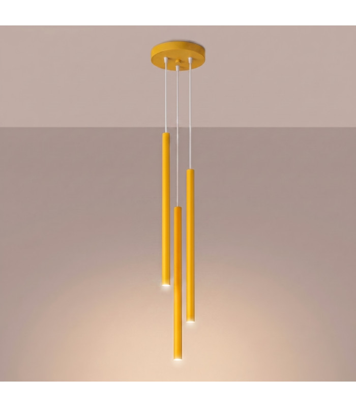 Pastelo Cluster Pendant Ceiling Light Yellow 3x G9-3