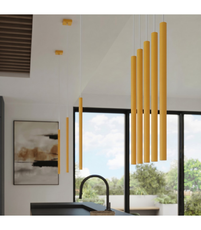 Pastelo Slim Pendant Ceiling Light Yellow 1x G9-9