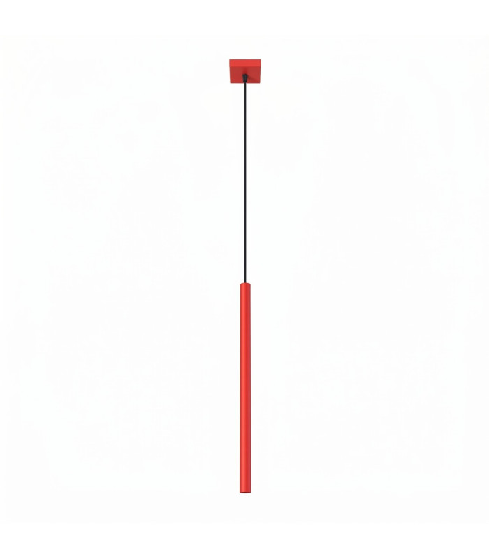 Pastelo Slim Pendant Ceiling Light Red 1x G9-1