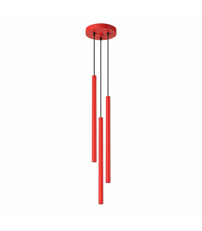 Pastelo Cluster Pendant Ceiling Light Red 3x G9-1