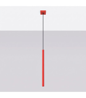 Pastelo Slim Pendant Ceiling Light Red 1x G9-2