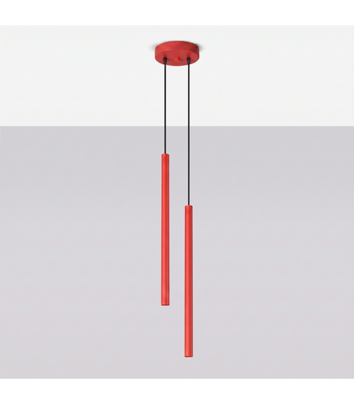 Pastelo Cluster Pendant Ceiling Light Red 2x G9-2