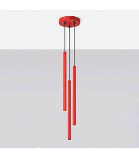 Pastelo Cluster Pendant Ceiling Light Red 3x G9-2
