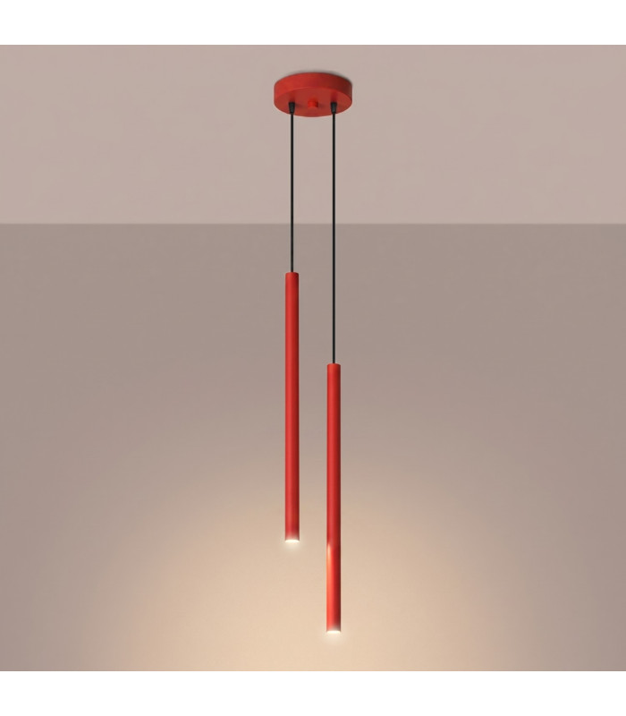 Pastelo Cluster Pendant Ceiling Light Red 2x G9-3