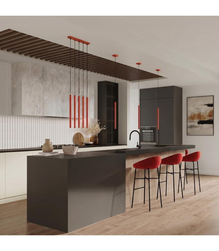 Pastelo Cluster Pendant Ceiling Light Red 3x G9-8