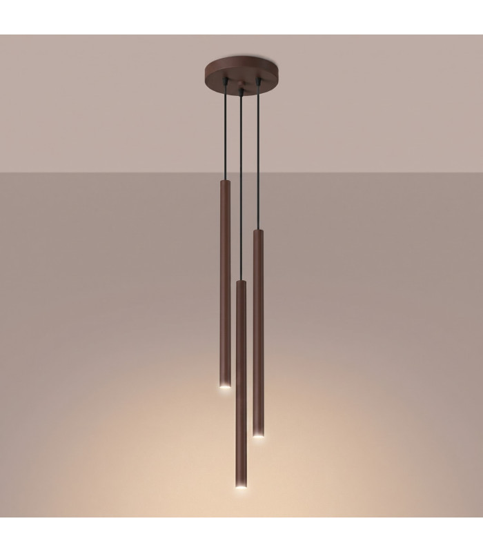 Pastelo Cluster Pendant Ceiling Light Brown 3x G9-3