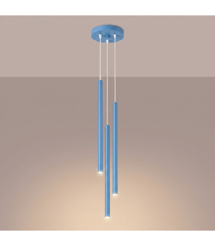 Pastelo Cluster Pendant Ceiling Light Blue 3x G9-3