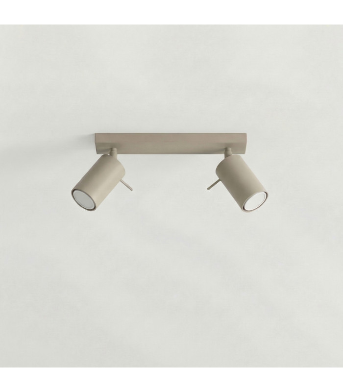 Ring Twin Ceiling Spotlight Taupe 2x GU10-2