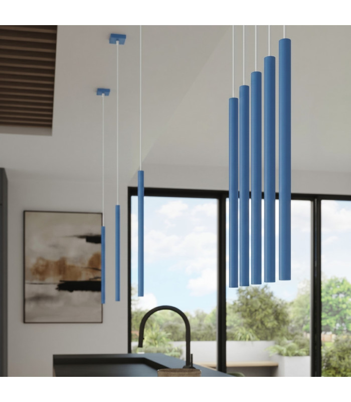Pastelo Cluster Pendant Ceiling Light Blue 2x G9-9