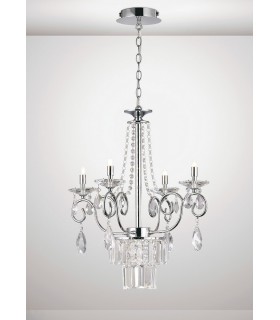 Ceiling Pendant Chandelier 4 Light G9 Polished Chrome, Crystal - 2