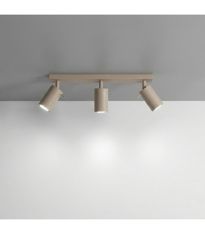 Ring Ceiling Spotlight Bar Taupe 3x GU10-3