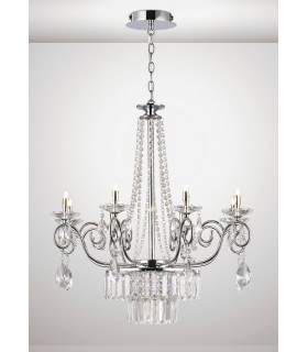 Ceiling Pendant Chandelier 8 Light G9 Polished Chrome, Crystal - 2