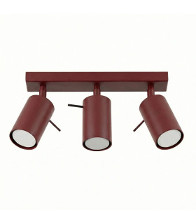 Ring Ceiling Spotlight Bar Burgundy 3x GU10-1