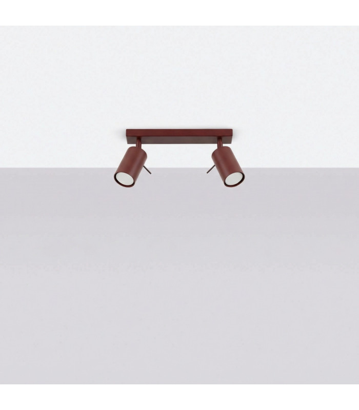 Ring Twin Ceiling Spotlight Burgundy 2x GU10-2