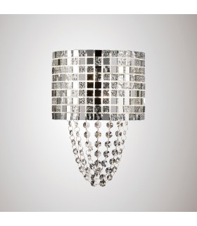 Wall Lamp 2 Light G9 Polished Chrome, Mosaic Glass, Crystal - 2