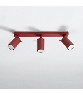 Ring Ceiling Spotlight Bar Burgundy 3x GU10-2