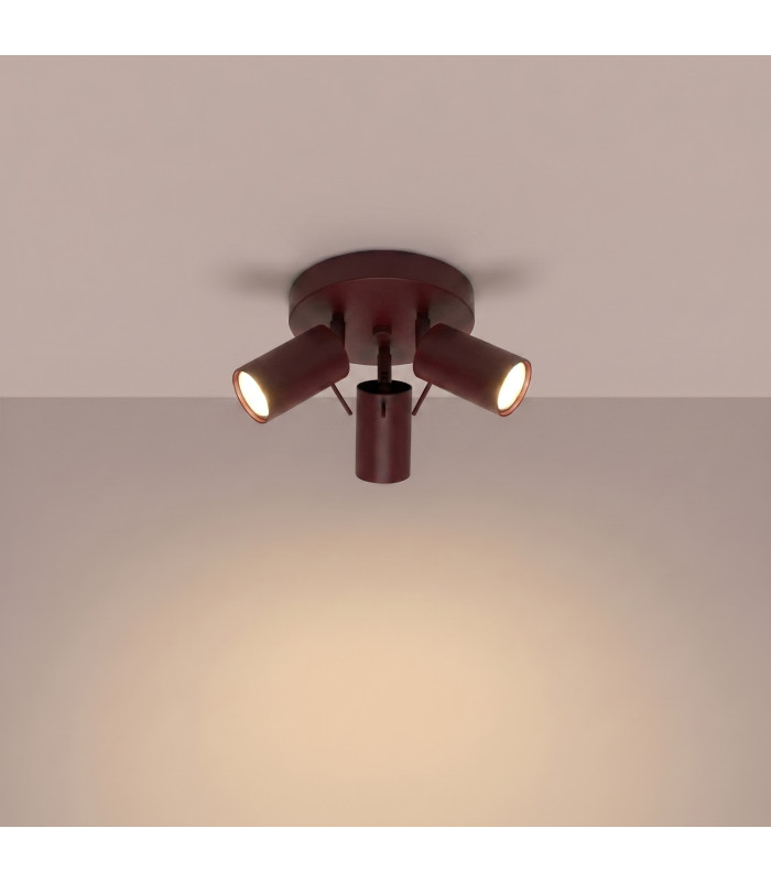 Ring Ceiling Spotlight Clusters Burgundy 3x GU10-3