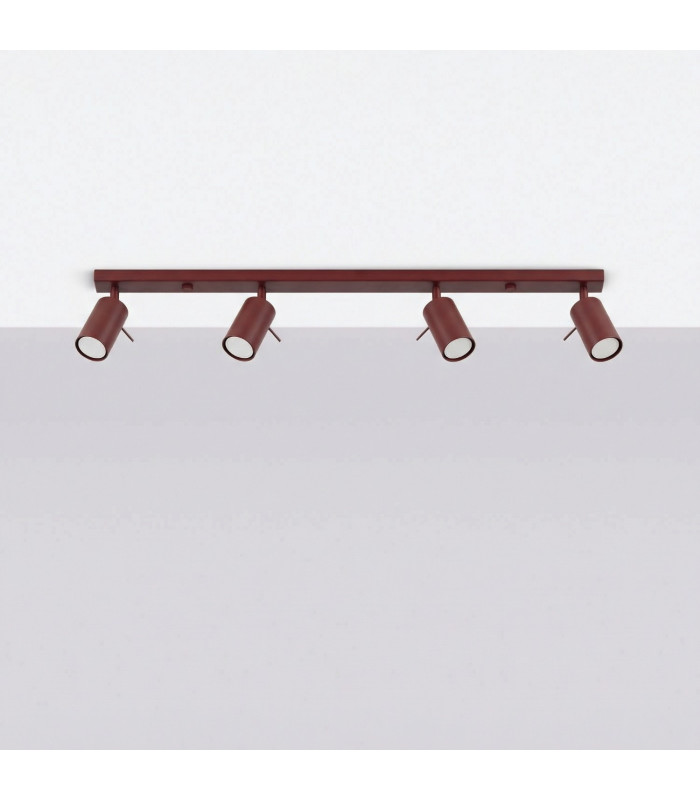 Ring Ceiling Spotlight Bar Burgundy 4x GU10-2
