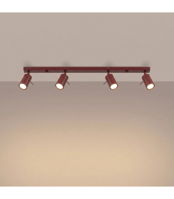 Ring Ceiling Spotlight Bar Burgundy 4x GU10-3