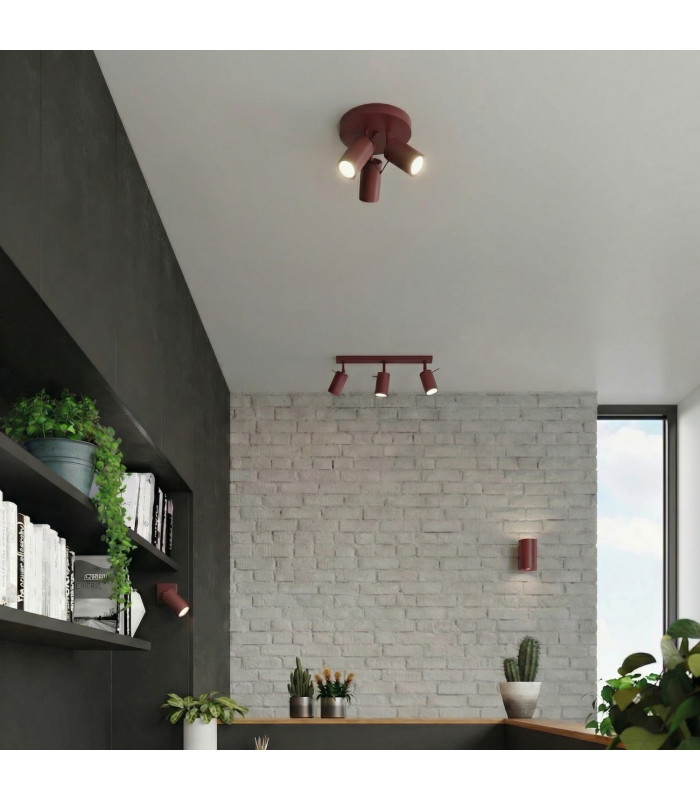 Ring Ceiling Spotlight Clusters Burgundy 3x GU10-6