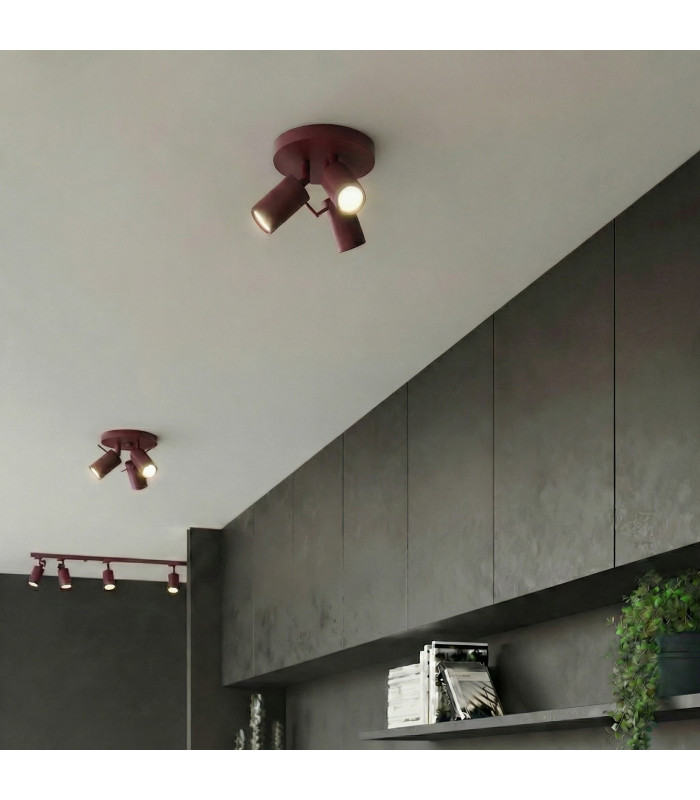 Ring Ceiling Spotlight Clusters Burgundy 3x GU10-7