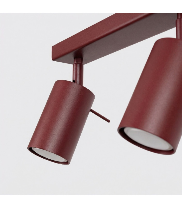 Ring Ceiling Spotlight Bar Burgundy 4x GU10-7