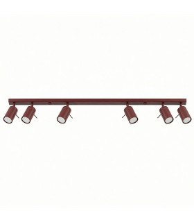 Ring Ceiling Spotlight Bar Burgundy 6x GU10-1